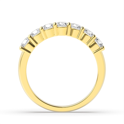 4 Prong Round Yellow Gold Seven stone Diamond Rings