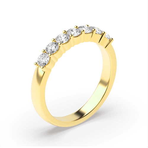 4 Prong Round Yellow Gold seven stone Seven Stone Wedding Band