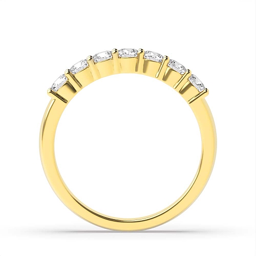 4 Prong Round Yellow Gold seven stone Seven Stone Wedding Band