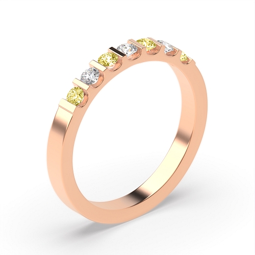 Tension Setting Round Rose Gold Relatively Eternity Diamond Rings