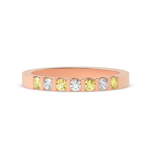 Tension Setting Round Rose Gold Relatively Eternity Diamond Rings
