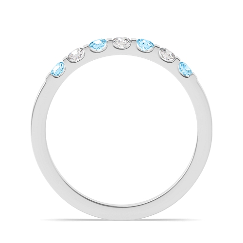 Tension Setting Round Relatively Blue Lab Grown Diamond Rings