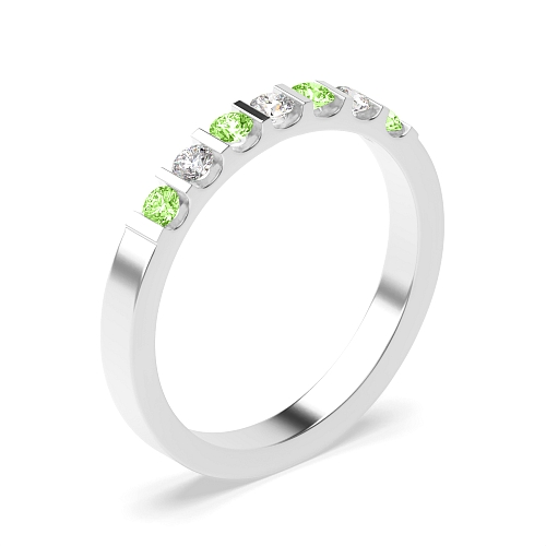 Tension Setting Round Relatively Green Lab Grown Diamond Rings