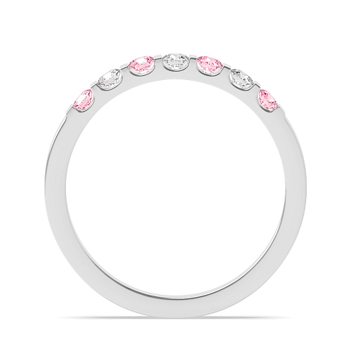 Tension Setting Round Relatively Pink Lab Grown Diamond Rings