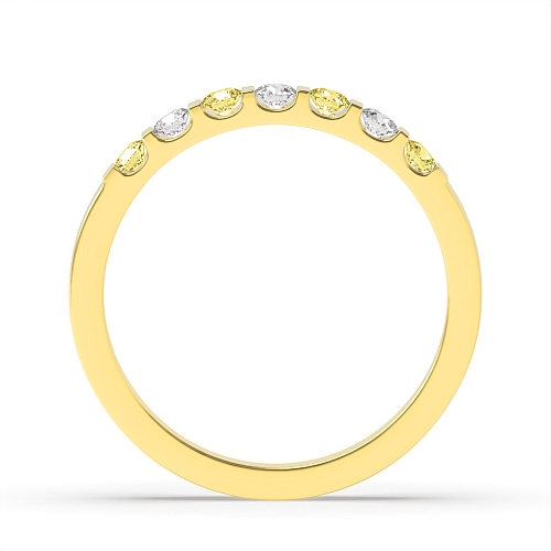 Tension Setting Round Yellow Gold Relatively Eternity Diamond Rings
