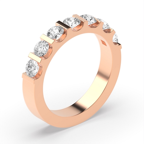 Tension Setting Round Rose Gold Bar alternate fancy colored Eternity Diamond Rings