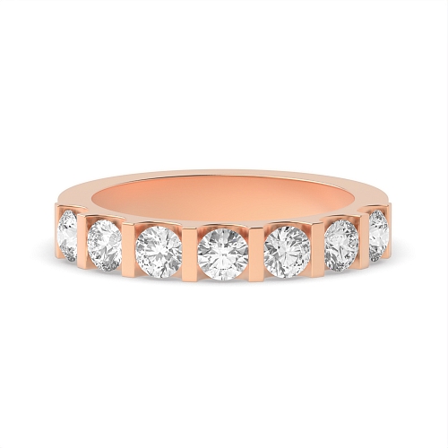 Tension Setting Round Rose Gold Bar alternate fancy colored Eternity Diamond Rings