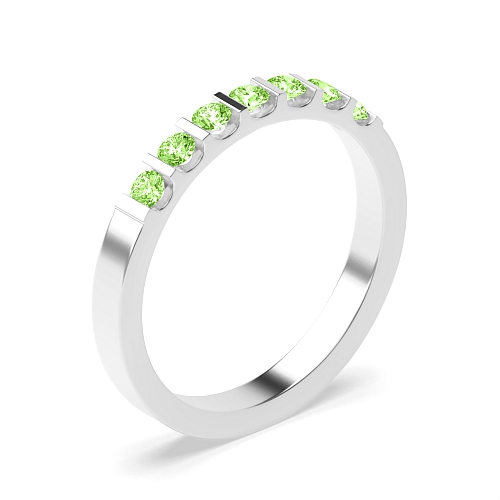 Tension Setting Round Bar alternate fancy colored Green Lab Grown Diamond Rings