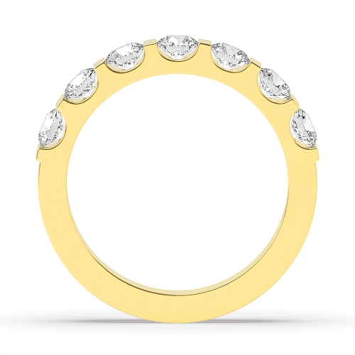 Tension Setting Round Yellow Gold Bar alternate fancy colored Eternity Diamond Rings