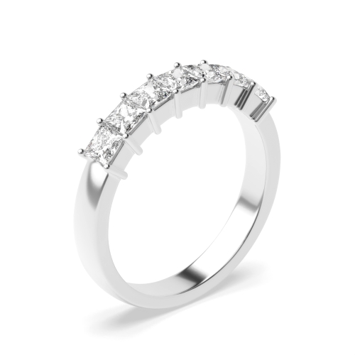 4 Prong Princess Seven Stone Diamond Rings