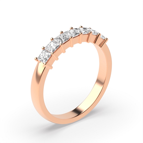 4 Prong Princess Rose Gold Low set Diamond Rings