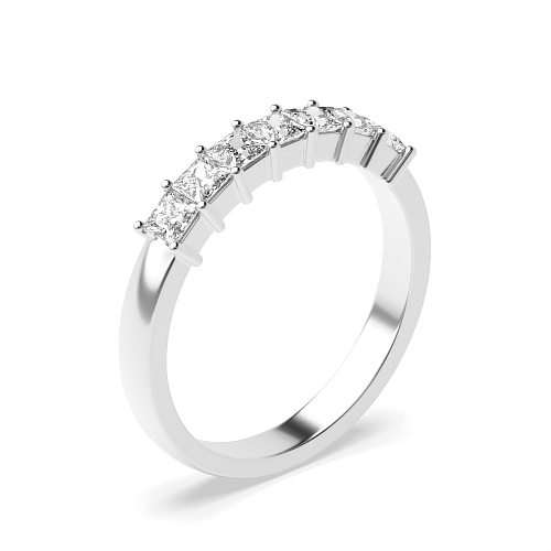 4 Prong Princess White Gold Low set Diamond Rings