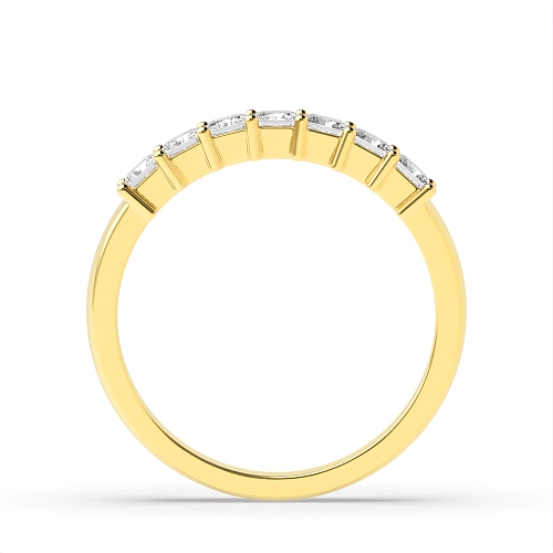 4 Prong Princess Yellow Gold Low set Band Diamond Rings