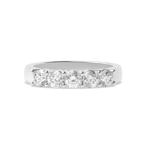 4 Prong Spectra Dance Moissanite Five Stone Wedding Band