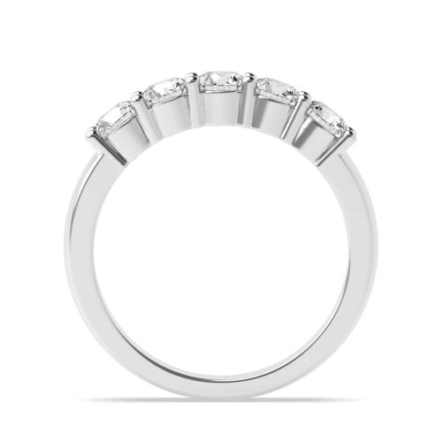 4 Prong Spectra Dance Moissanite Five Stone Wedding Band