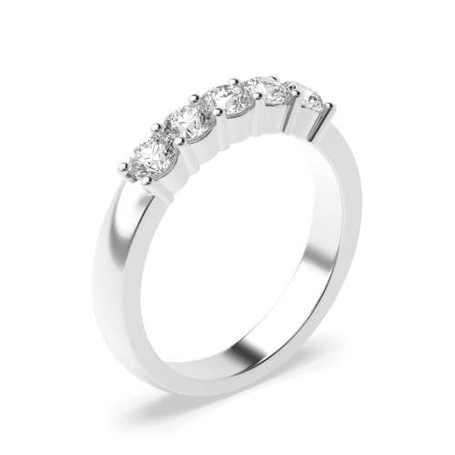1 carat Prong Setting Round Shape 5 Stone Diamond Rings
