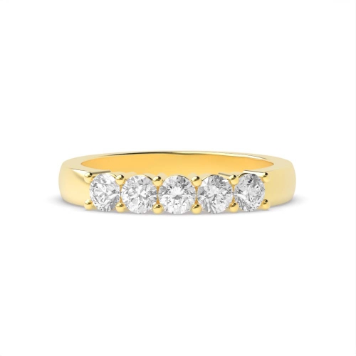 4 Prong Yellow Gold Five Stone Diamond Ring