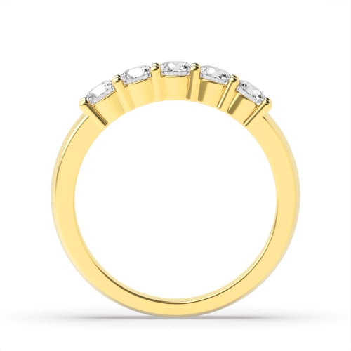4 Prong Yellow Gold Five Stone Diamond Ring