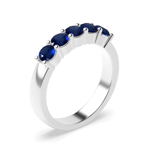 4 Prong Mid set Blue Sapphire Diamond Rings