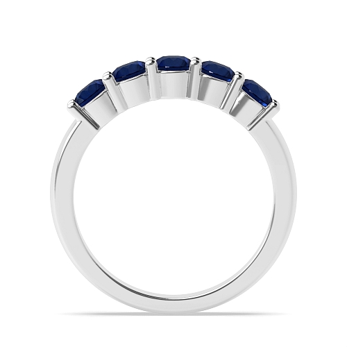 4 Prong Mid set Blue Sapphire Diamond Rings
