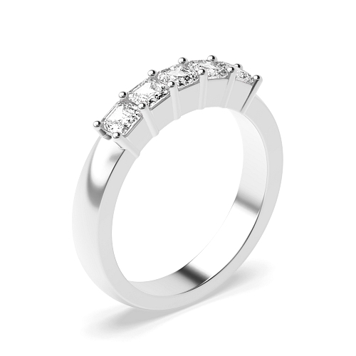 4 Prong Asscher Mid set Diamond Rings