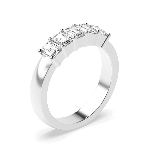 4 Prong Emerald Mid set Diamond Rings