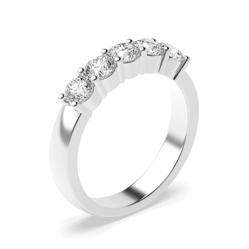 4 Prong White Gold Five Stone Diamond Ring