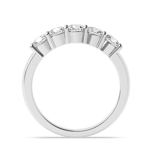 4 Prong mid set Lab Grown Five Stone Diamond Ring