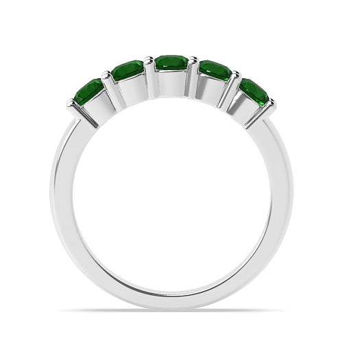 4 Prong Mid set Emerald Diamond Rings