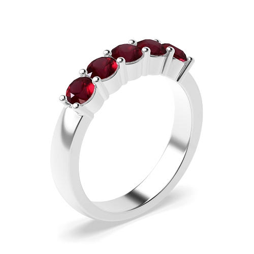 4 Prong Mid set Ruby Diamond Rings