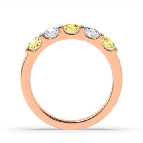 Tension Setting Round Rose Gold Alternate colored lab Eternity Diamond Rings