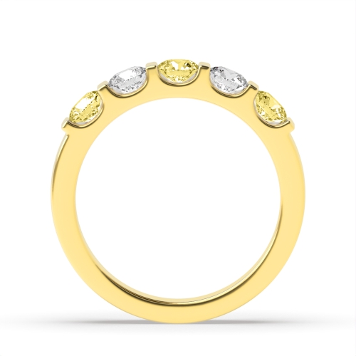 Tension Setting Round Yellow Gold Alternate colored lab Eternity Diamond Rings