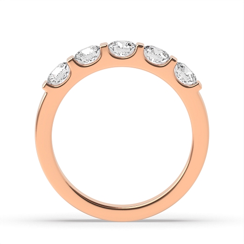 Tension Setting Round Rose Gold Bar alternate fancy colored Eternity Diamond Rings