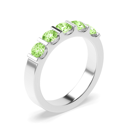 Tension Setting Round Bar alternate fancy colored Green Lab Grown Diamond Rings
