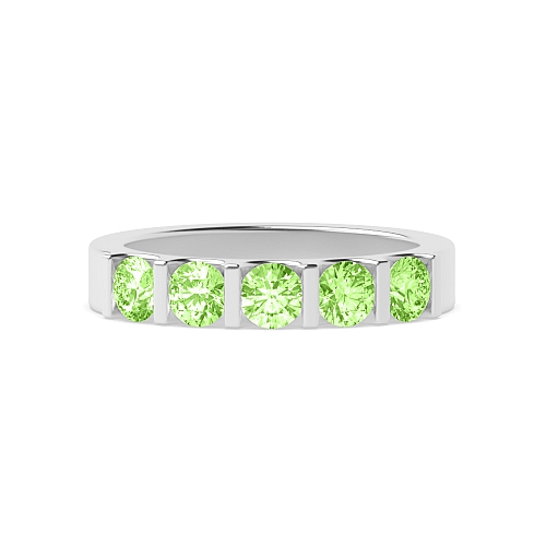 Tension Setting Round Bar alternate fancy colored Green Lab Grown Diamond Rings