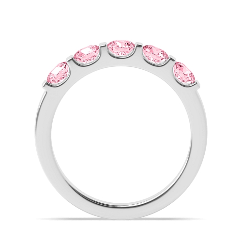 Tension Setting Round Bar alternate fancy colored Pink Lab Grown Diamond Rings