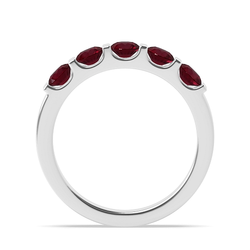 Tension Setting Round Bar alternate fancy colored Ruby Diamond Rings