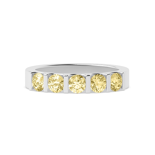 Tension Setting Round Bar alternate fancy colored Yellow Lab Grown Diamond Rings