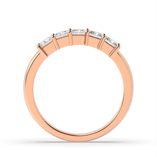 4 Prong Princess Rose Gold Mid set Eternity Diamond Rings