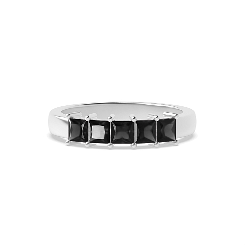 4 Prong Princess Mid set Black Eternity Diamond Rings