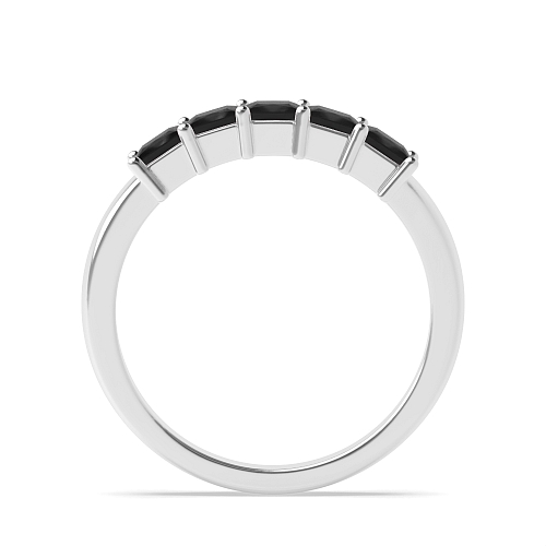 4 Prong Princess Mid set Black Eternity Diamond Rings