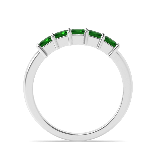 4 Prong Princess Mid set Emerald Diamond Rings