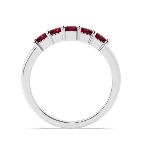 4 Prong Princess Mid set Ruby Diamond Rings