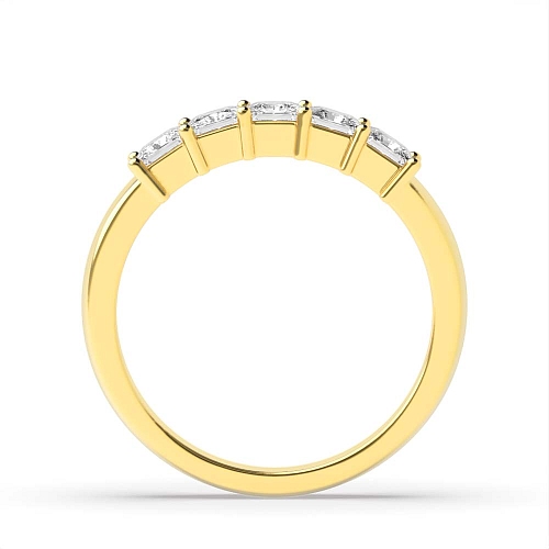 4 Prong Princess Yellow Gold Mid set Diamond Rings