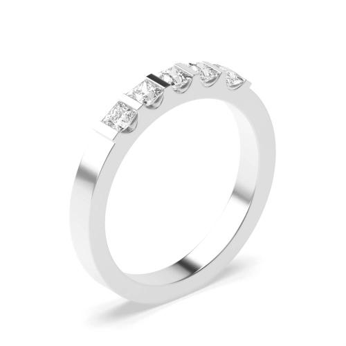 1 carat Buy Bar Setting Princess Shape 5 Stone Diamond Rings - Abelini
