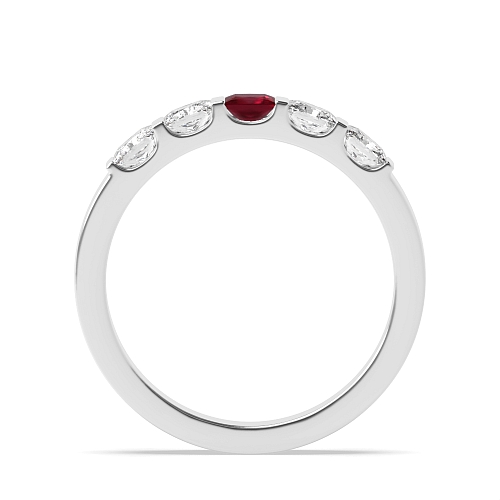 Tension Setting Princess Bar Ruby Diamond Rings