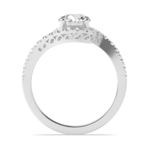 4 Prong Round Platinum Elegant Halo Engagement Rings