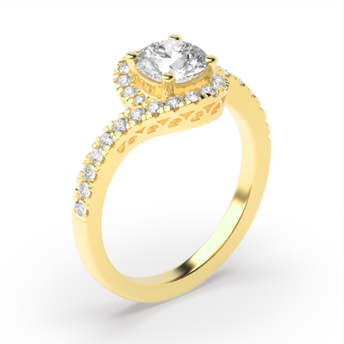 4 Prong Round Yellow Gold Elegant Engagement Rings