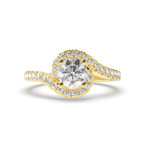 4 Prong Round Yellow Gold Elegant Engagement Rings