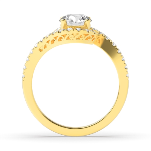 4 Prong Round Yellow Gold Elegant Engagement Rings